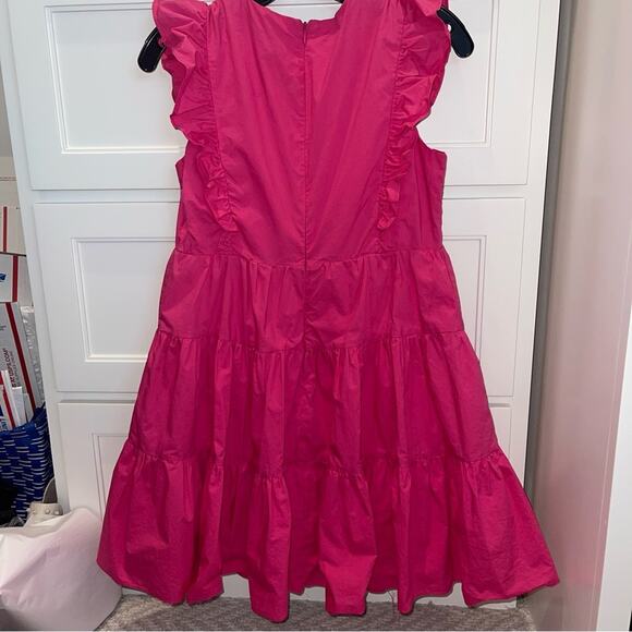 AQUA Ruffled Mini Dress Hot Pink Small - Picture 3 of 9